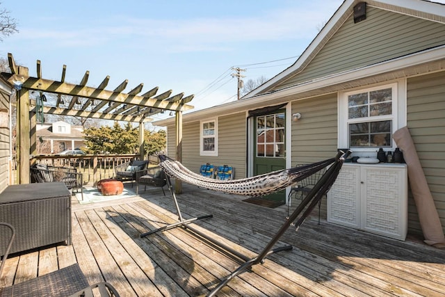 deck with a pergola