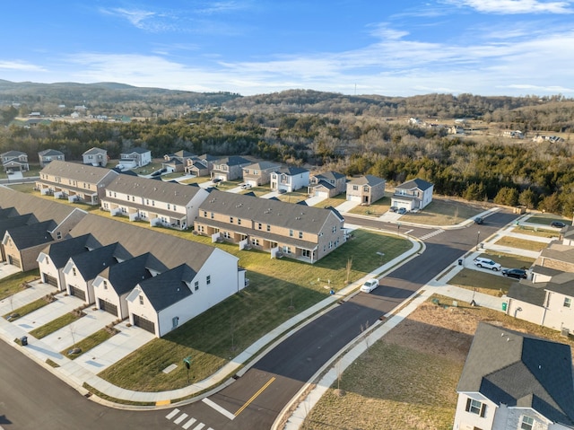 aerial view with a residential view