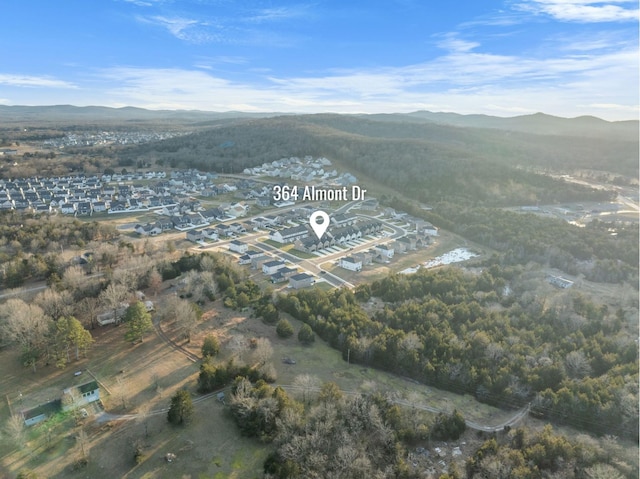 aerial view with a mountain view