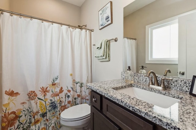 bathroom with toilet and vanity