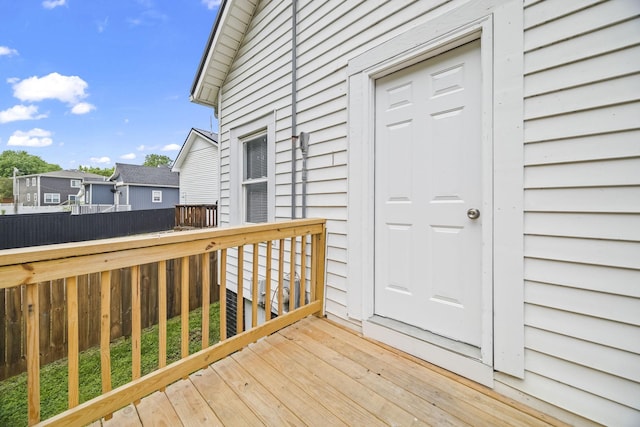deck featuring fence