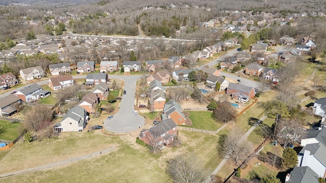 aerial view featuring a residential view