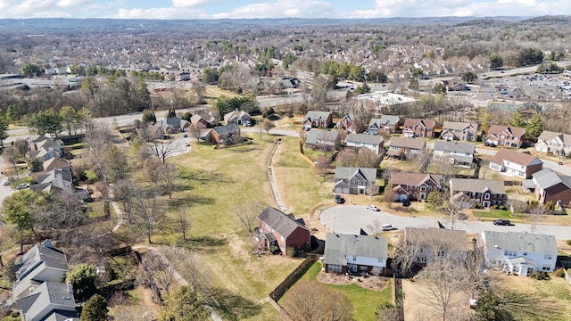 aerial view with a residential view