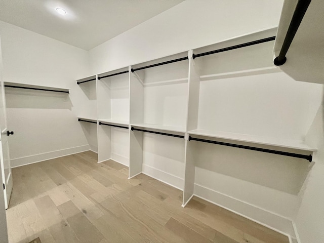 walk in closet featuring light wood-style floors