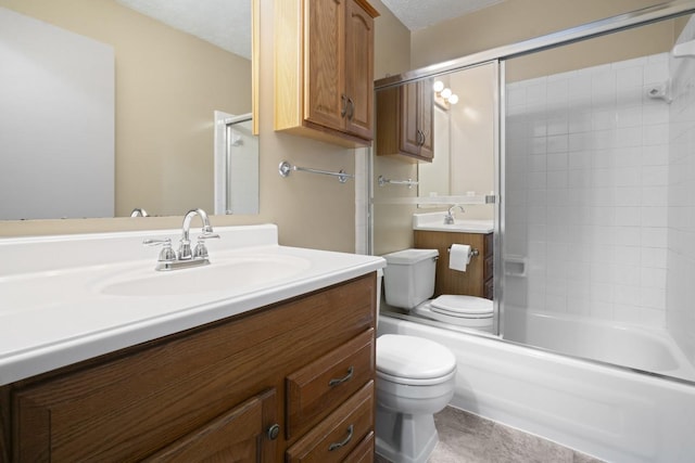 7704 Chester Rd, Fairview, TN 37062 - bathroom with vanity, bathing tub / shower combination, and a textured ceiling