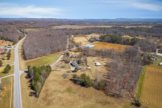 bird's eye view with a rural view