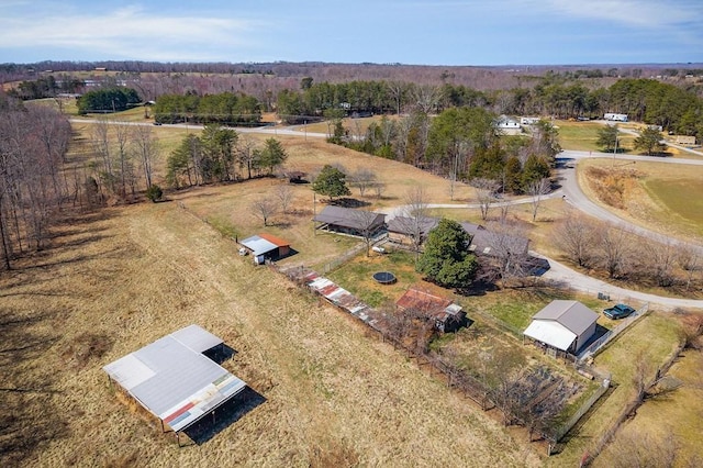 aerial view with a rural view