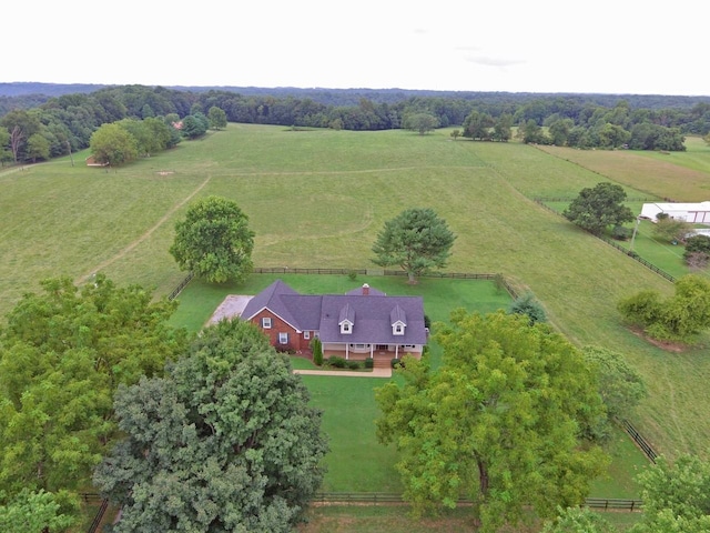 bird's eye view featuring a rural view