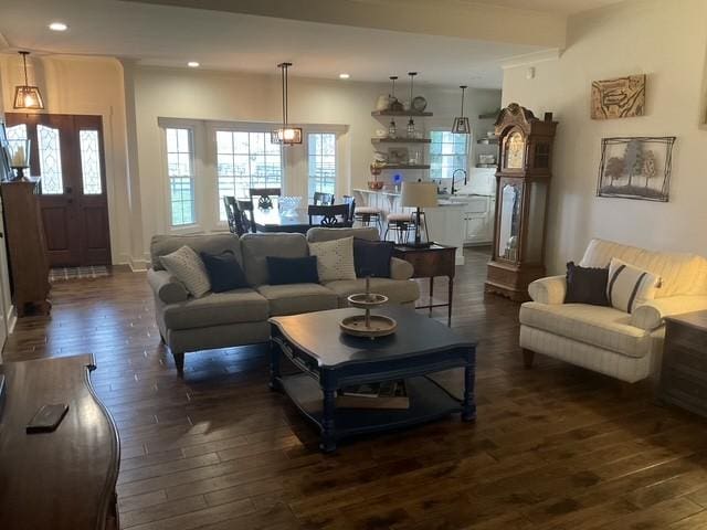 200 Marlin Rd, White House, TN 37188 - living area with recessed lighting and dark wood-type flooring