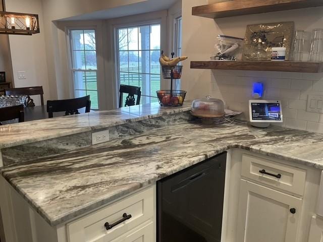 200 Marlin Rd, White House, TN 37188 - kitchen featuring dishwasher, open shelves, and white cabinets