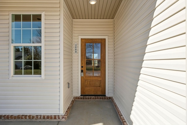 view of exterior entry