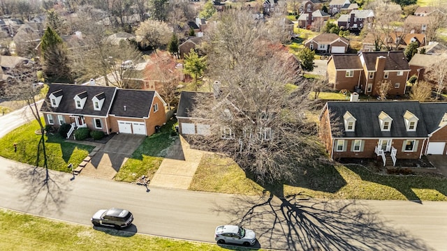 bird's eye view with a residential view