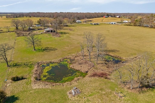 drone / aerial view with a rural view