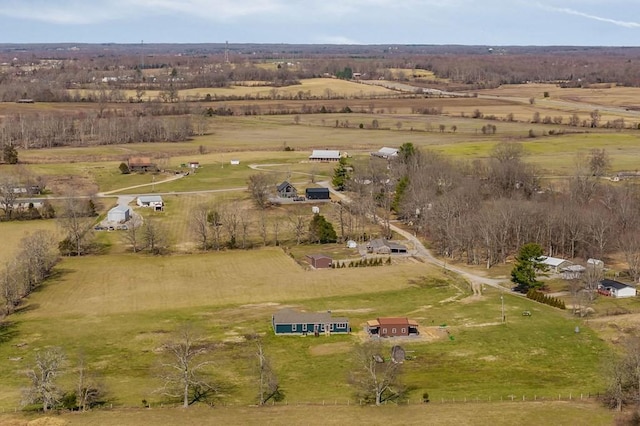 bird's eye view featuring a rural view