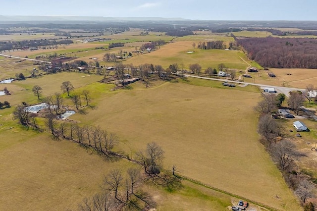 bird's eye view featuring a rural view