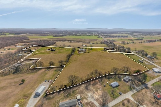 drone / aerial view featuring a rural view