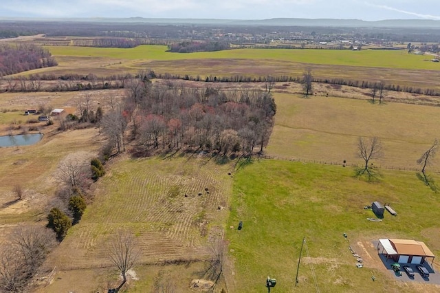 drone / aerial view featuring a rural view