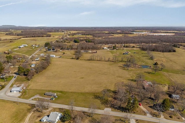 bird's eye view with a rural view