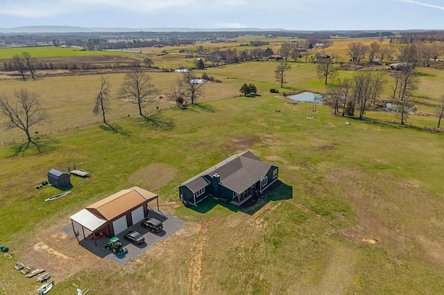 bird's eye view with a rural view