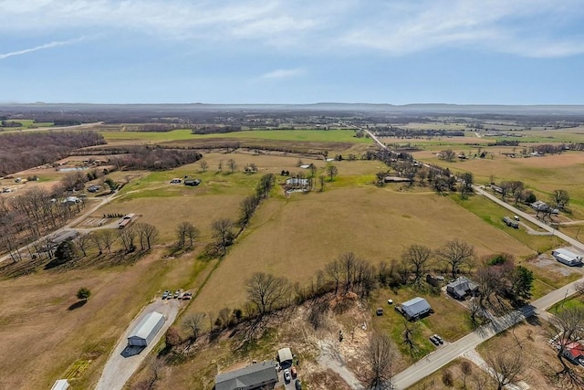 aerial view featuring a rural view