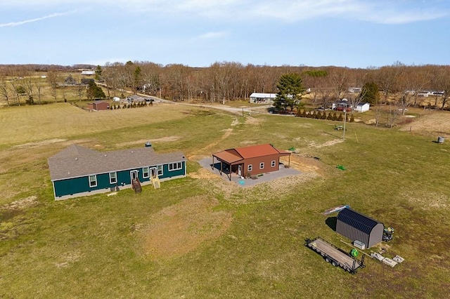 drone / aerial view featuring a rural view