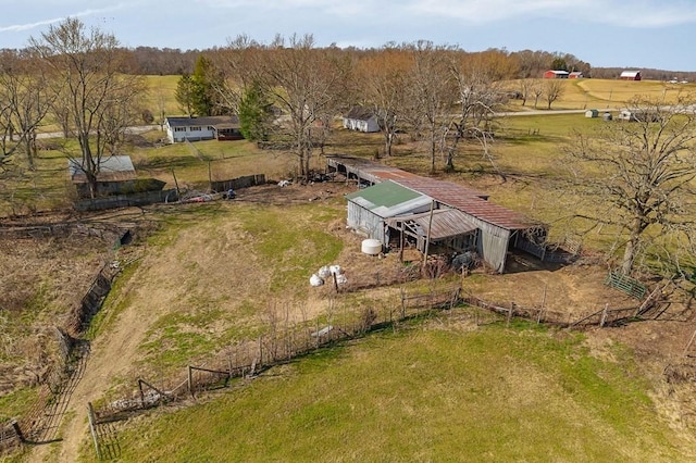 aerial view featuring a rural view