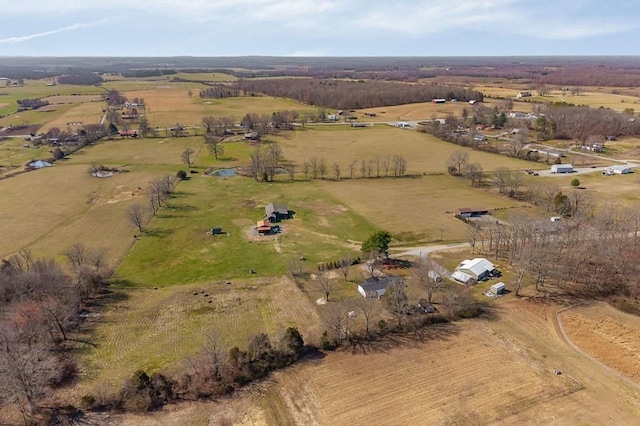 bird's eye view featuring a rural view