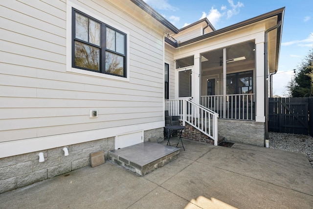 view of patio / terrace with fence