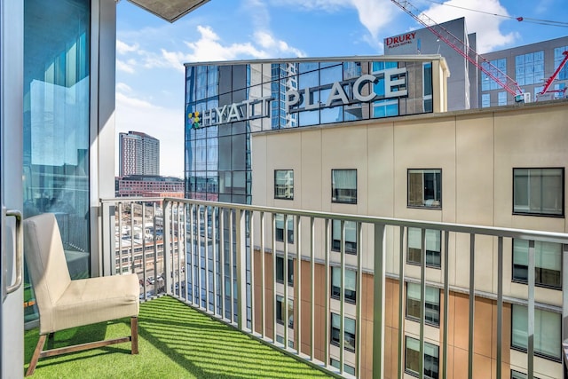 balcony with a city view