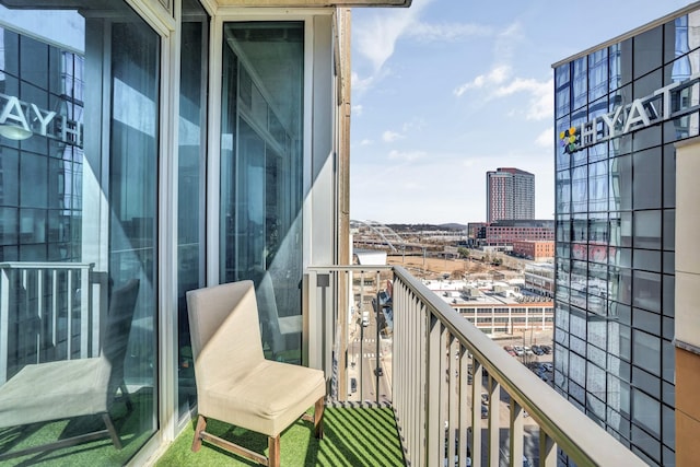 balcony featuring a view of city