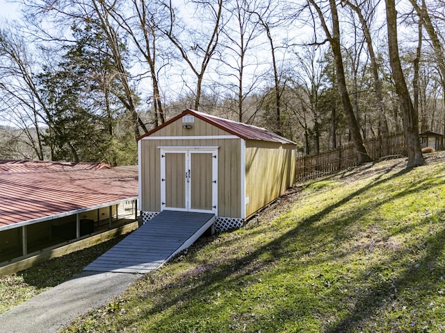 view of shed