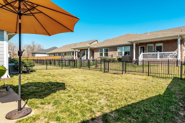 view of yard featuring fence