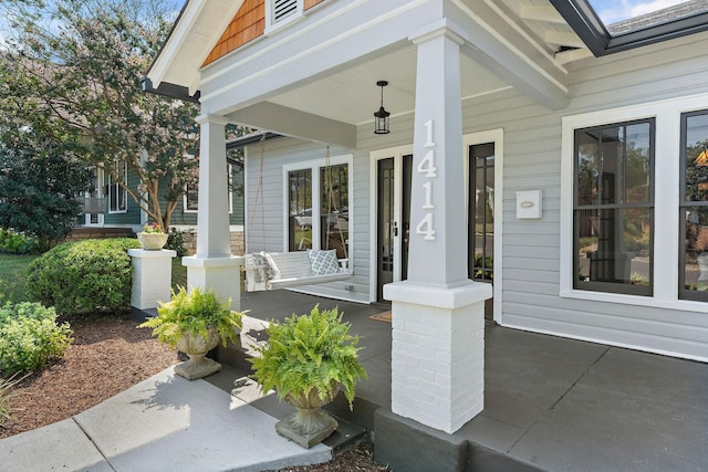 view of patio featuring covered porch