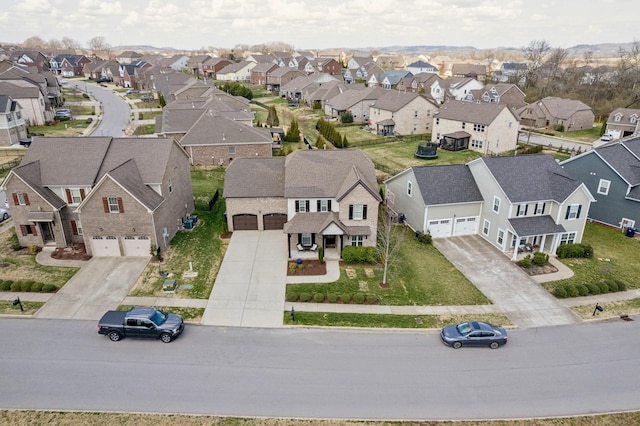 aerial view with a residential view