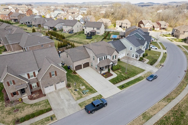 aerial view with a residential view