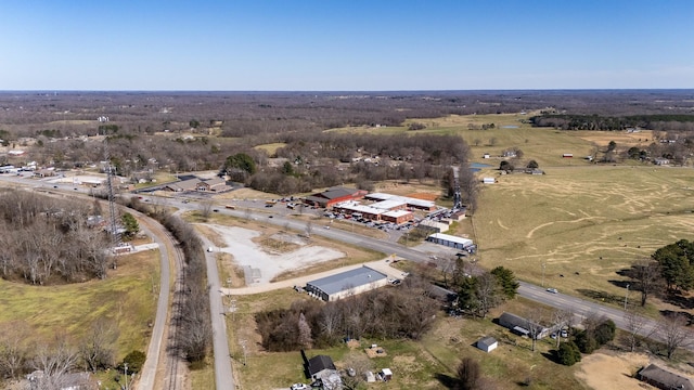 drone / aerial view featuring a rural view