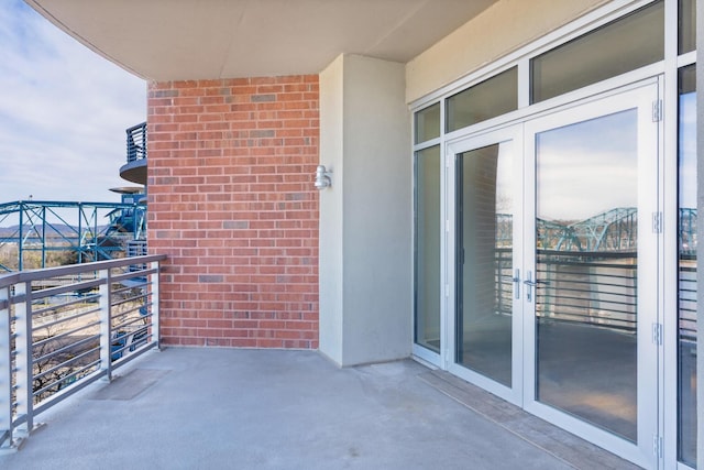 balcony with french doors