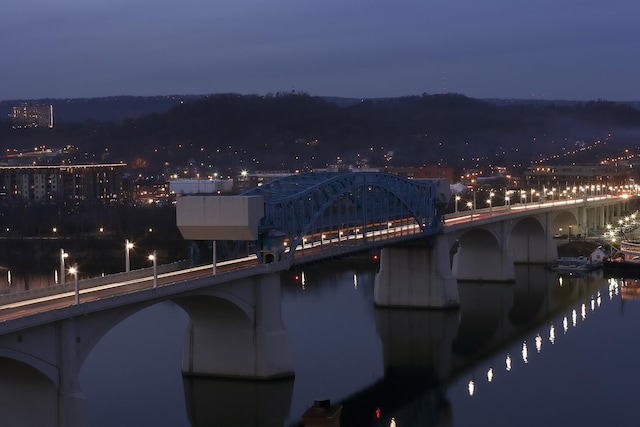 property view of water featuring a view of city lights