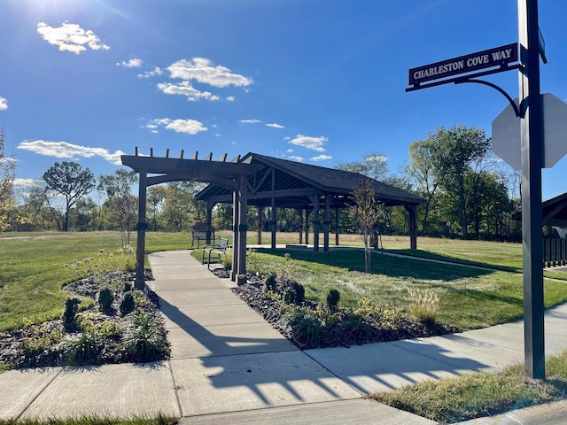 view of property's community featuring a gazebo and a yard