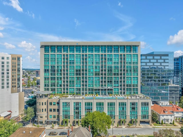 view of building exterior featuring a city view