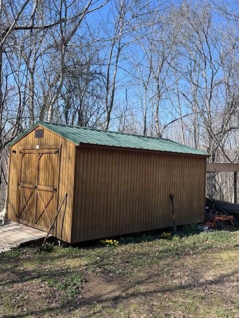 view of shed