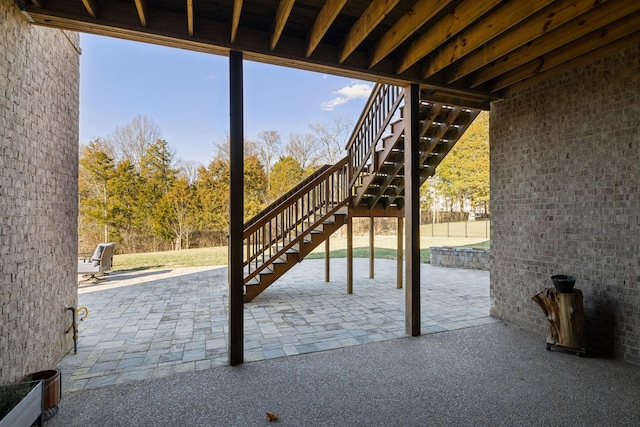 view of patio / terrace with stairs