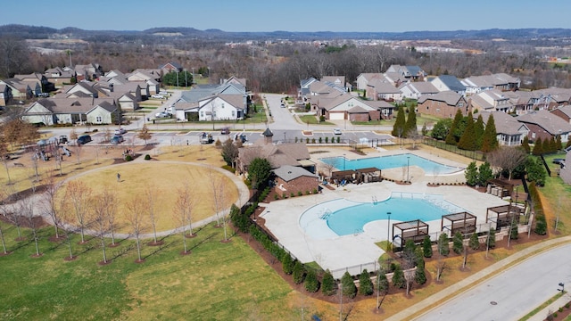 bird's eye view with a residential view