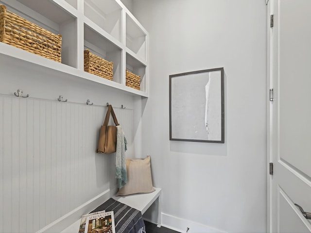 mudroom with baseboards