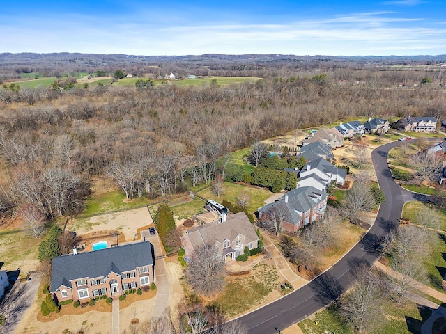 aerial view with a residential view