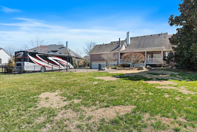 view of yard featuring fence