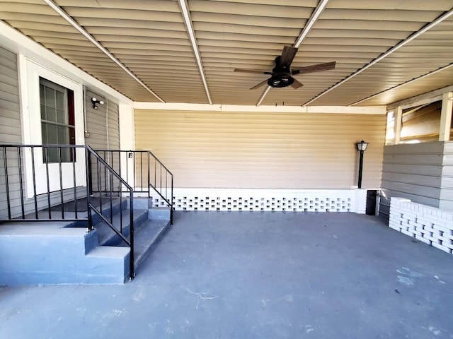 view of patio / terrace featuring a ceiling fan