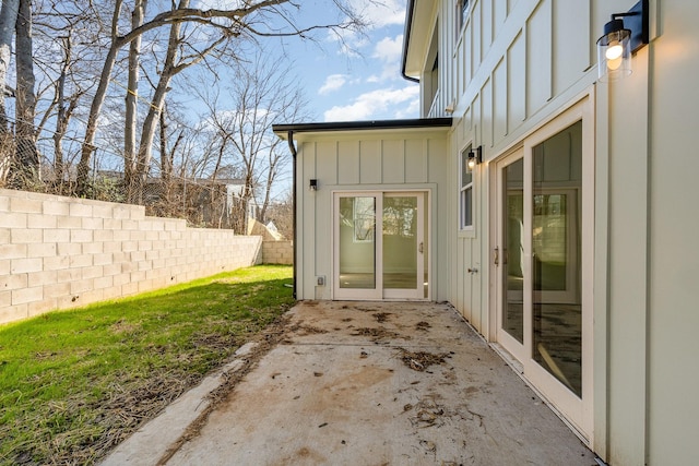 view of patio / terrace featuring fence