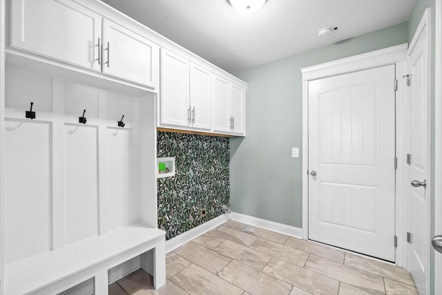 mudroom with baseboards