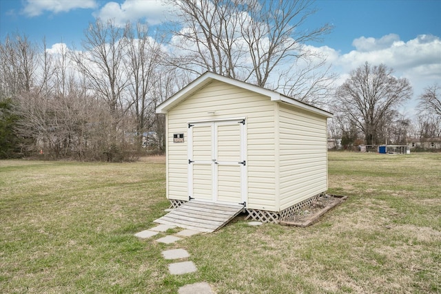 view of shed